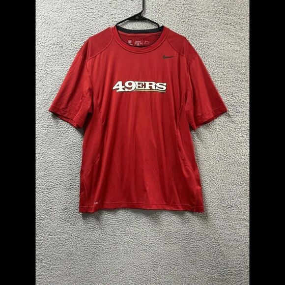 Nike 49ers Shirt Mens XL Red Short Sleeve Dri Fit Distressed San Francisco Tee - Picture 9 of 10